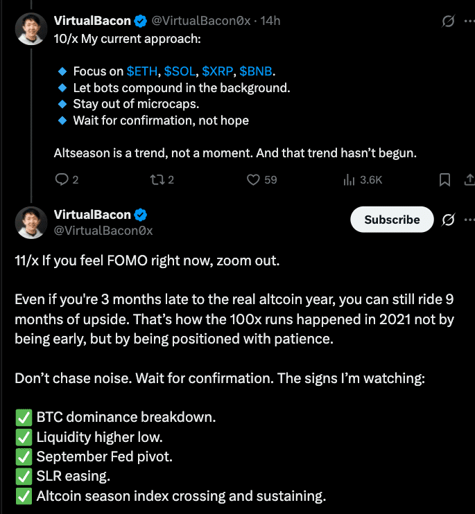 Altcoin Season 2025 Awakens: ETH, SOL, XRP, BNB Tipped to Lead the Charge 9 Altcoin Season 2025: Momentum Builds as Bitcoin Dominance Falls