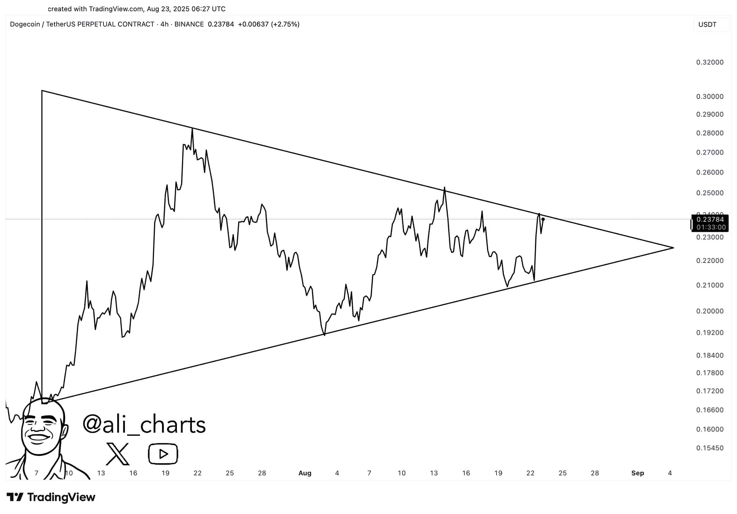 Dogecoin Price Pattern Signals 30% Breakout: Is $0.30 Next for $DOGE? 8 Dogecoin Price Outlook