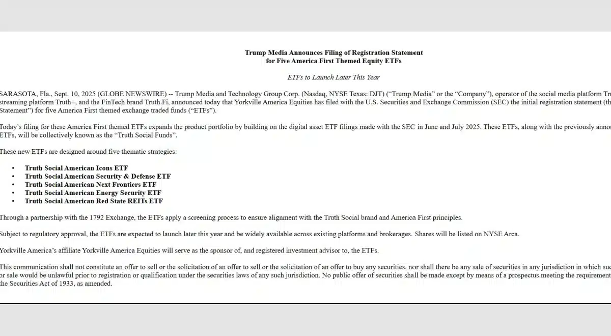 Trump Media reicht fünf ETFs zum Thema-America First bei der SEC ein = The Bit Journal
