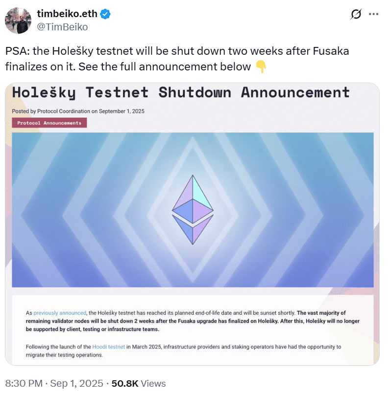 Ethereum Closes Holesky Doors: Will Hoodi Deliver? 8 Ethereum Holesky shutdown
