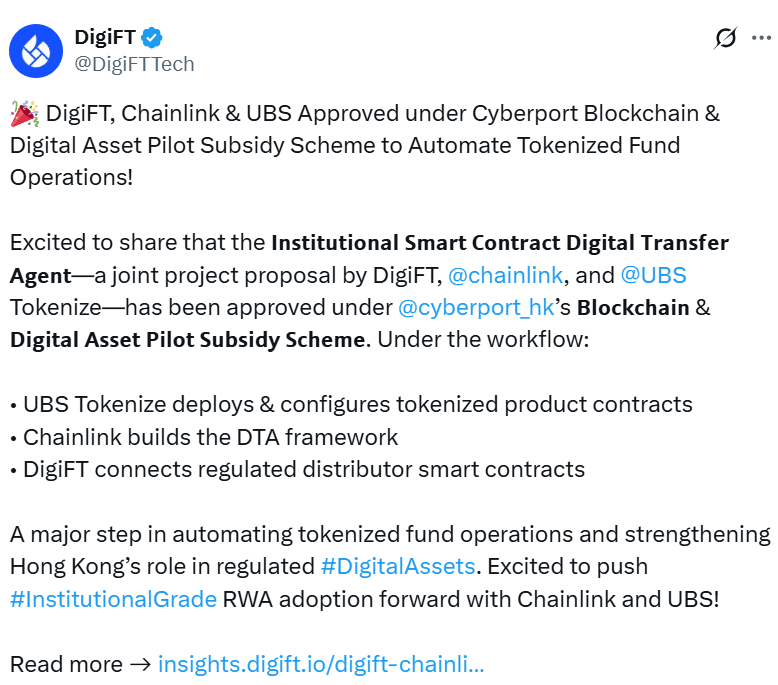 $132 Trillion Market in Sight? Chainlink, UBS, and DigiFT Test RWA Tokenization 8 RWA Tokenization