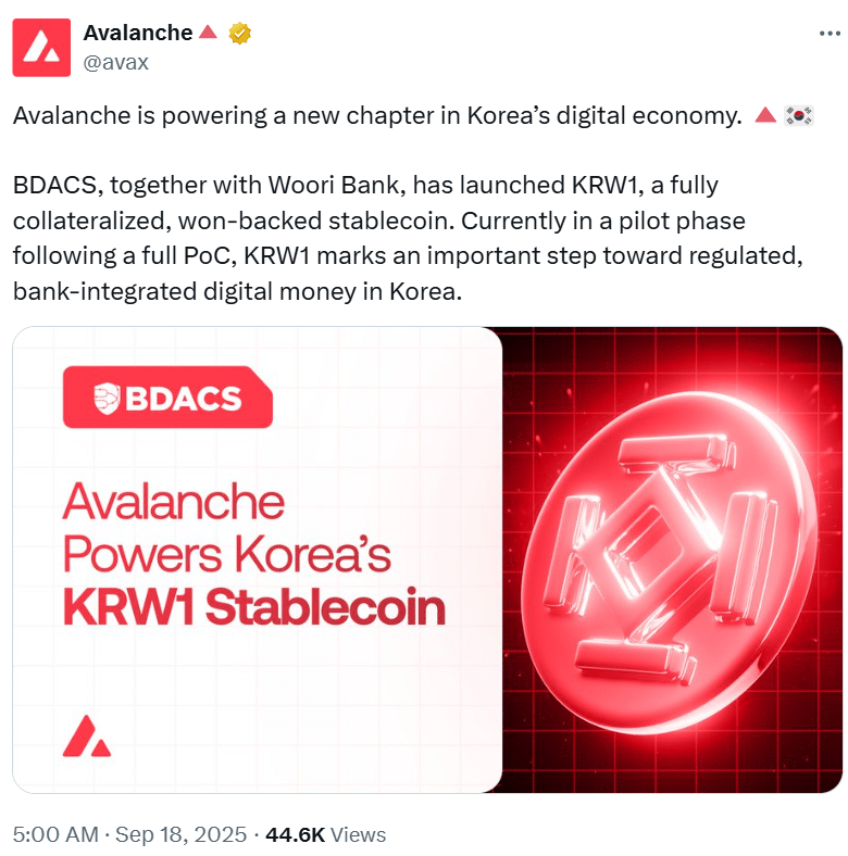 Avalanche-Powered KRW1 Stablecoin Aims to Transform Korea’s Finance 8 KRW1 stablecoin launch