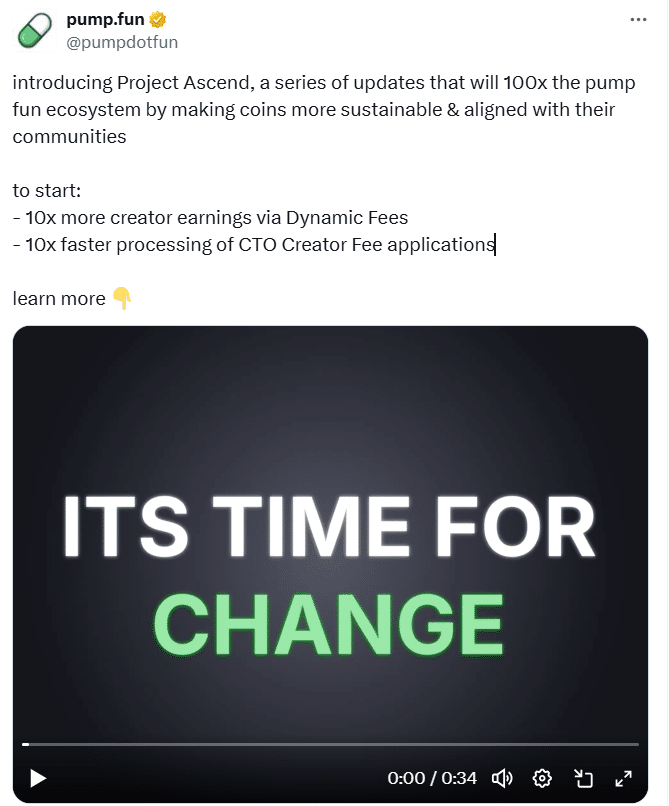Pump.fun Unveils Project Ascend but Can It Fix Solana’s Meme Coin Problem? 1 Solana Memecoin Launchpad