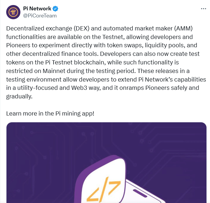 Pi network DEX and AMM