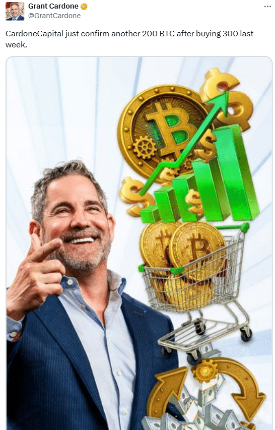 Cardone Capital Bitcoin Holding