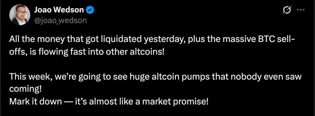 Bitmine’s $480M Ethereum Shift Signals Altcoin Rotation as $19B Market Liquidation Unfolds 1 Altcoin Rotation Signal Lights Up Market