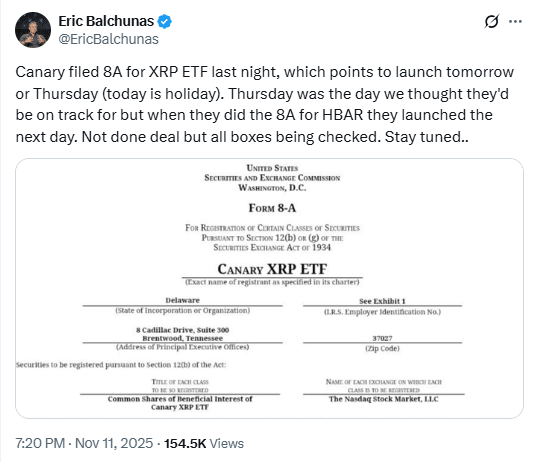 Spot XRP ETF to Begin Trading This Week Following SEC Filing 8 Spot XRP ETF