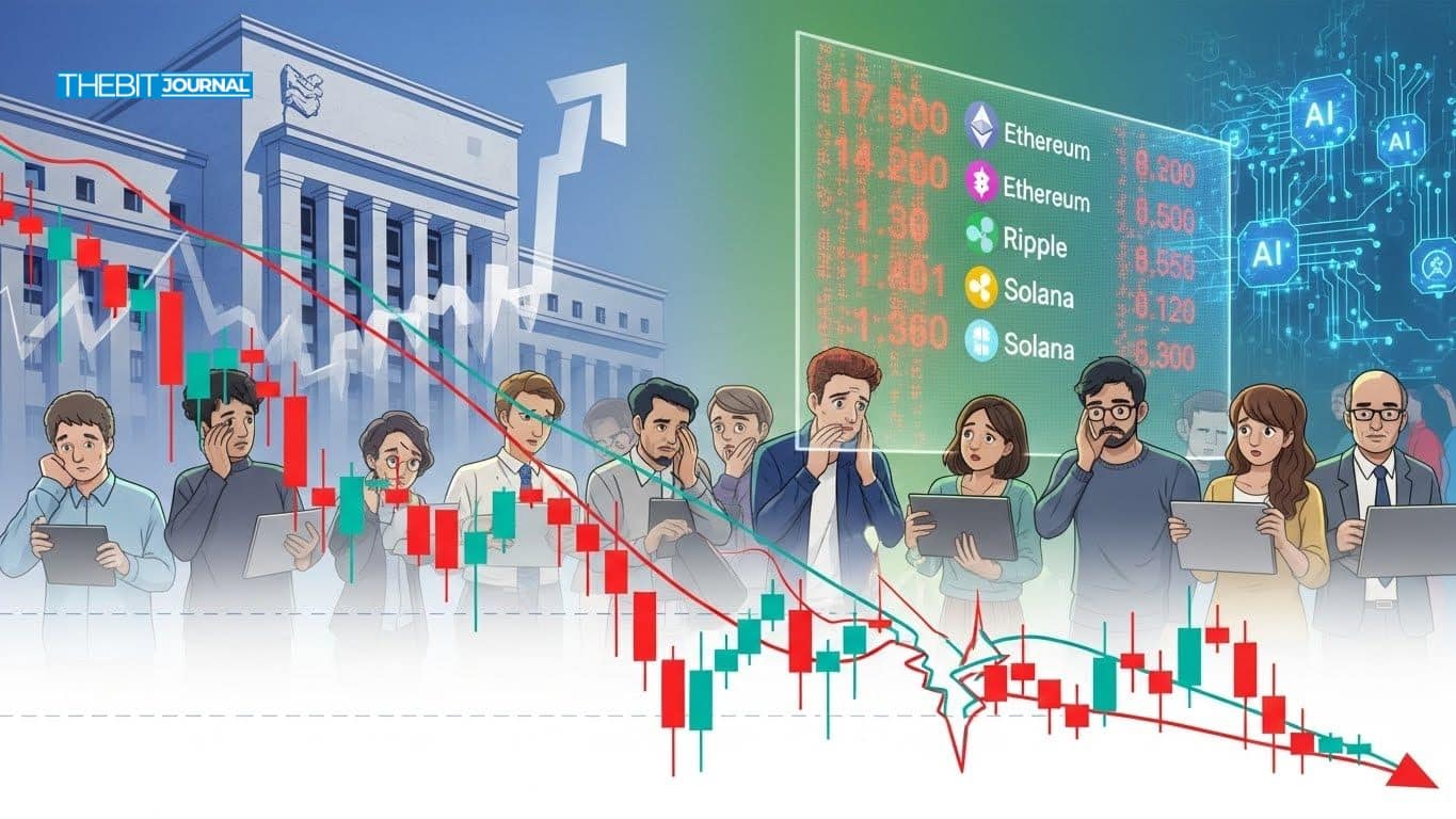 Crypto Market Selloff Deepens as Fed Uncertainty and AI Bubble Fears Trigger $500M in Liquidations 2 Crypto Market Selloff: Fed Shift and AI Fears Trigger Sharp Drop in Bitcoin and Altcoins