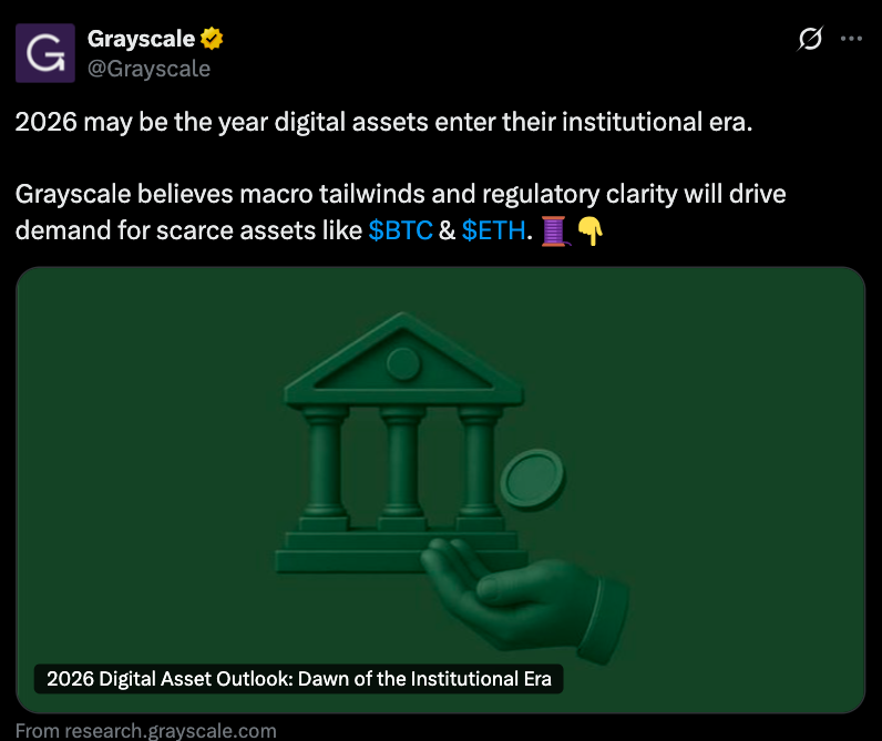 Bitcoin Price Outlook for 2026: Key Drivers From Grayscale’s Investment Themes Report 8 Bitcoin Price Outlook: Why Grayscale Thinks BTC's Next Rally Won’t Follow Past Cycles