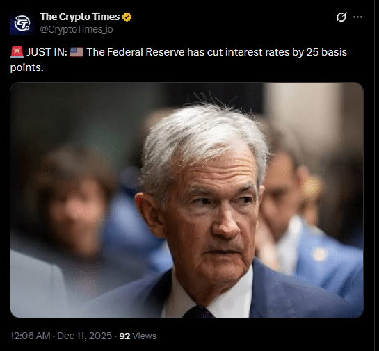 Fed Rate Cut Reignites Crypto Rally as Bitcoin Surges 1 crypto market reaction