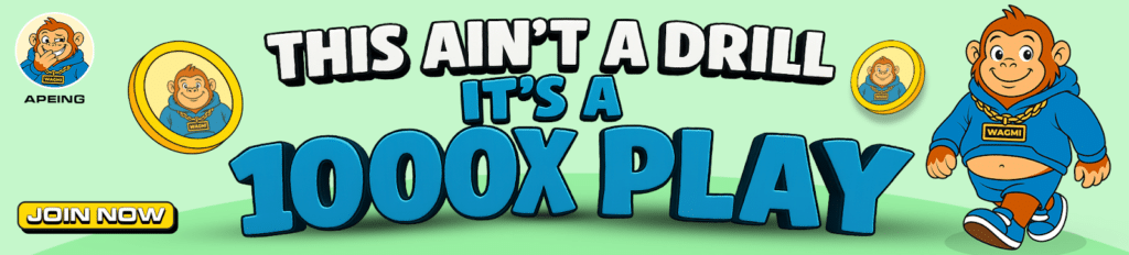 Best 1000x Altcoins This Week? Apeing's Whitelist Explodes as Cheems Rockets and Peanut Squirrel Hops 17 Best 1000x Altcoins This Week? Apeing's Whitelist Explodes as Cheems Rockets and Peanut Squirrel Hops = The Bit Journal