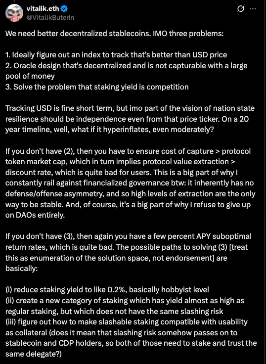 Vitalik Buterin Breaks Down the 3 Structural Flaws in Decentralized Stablecoins 9 Vitalik Calls Out the Hard Truth About Decentralized Stablecoins Flaws