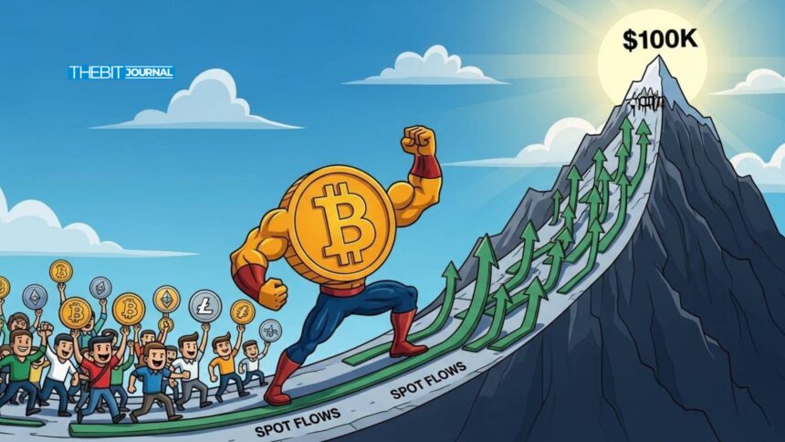 Spot ETF Flows Fuel Bitcoin Rally as Price Targets $100K 7 Spot ETF Flows Fuel Bitcoin Rally as Price Targets $100K