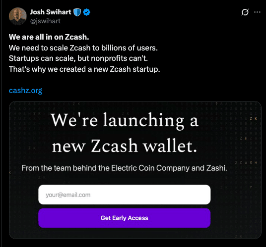 CashZ Wallet Launches After Ex-Zcash Developers Split From ECC: What Changes Now?