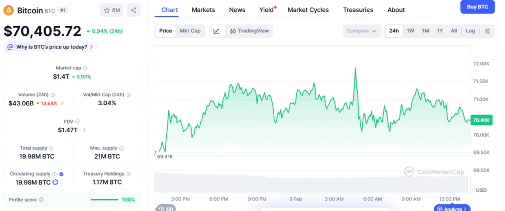 Bitcoin vs Gold: Cathie Wood Explains Why Institutions Hold Both 8 Bitcoin price chart