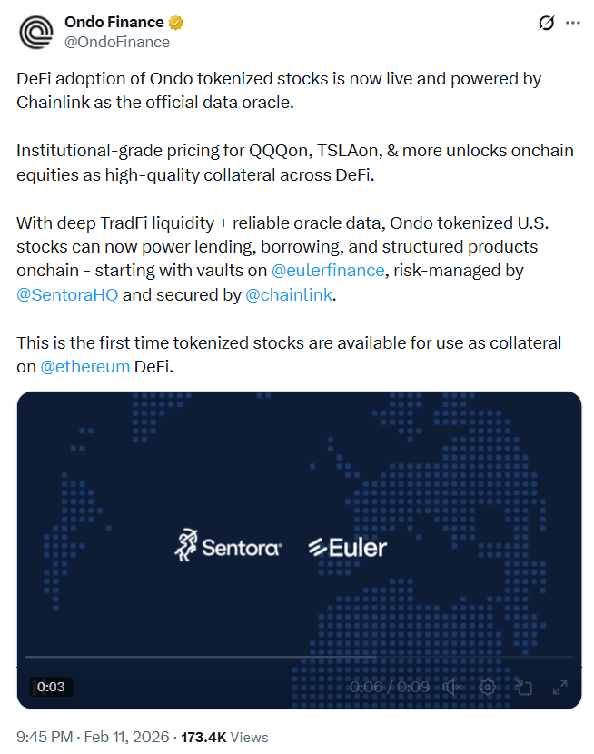 Ondo Finance Enables Chainlink Feeds for Tokenized Stocks 2 Ondo Finance
