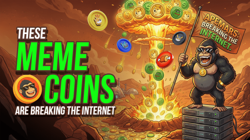 Top 12 Meme Coins Alert: APEMARS Stage 6 Rockets Past $162K With Next Price Spike Ahead = The Bit Journal