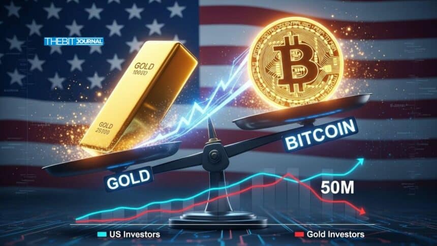How Bitcoin Ownership in the US Surpasses Gold as 50M Investors Hold BTC