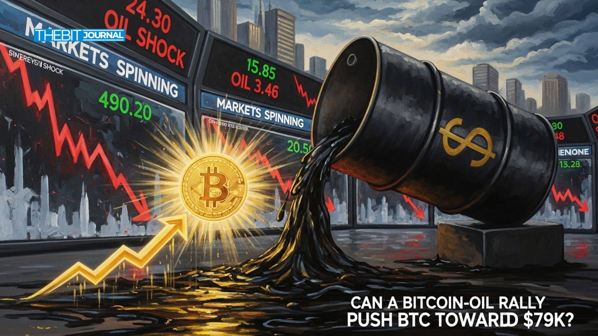 Bitcoin and Oil Rally Together: Could BTC Surge Toward $79K Next? 8 Oil Shock Sends Markets Spinning : Can a Bitcoin-Oil Rally Push BTC Toward $79K?