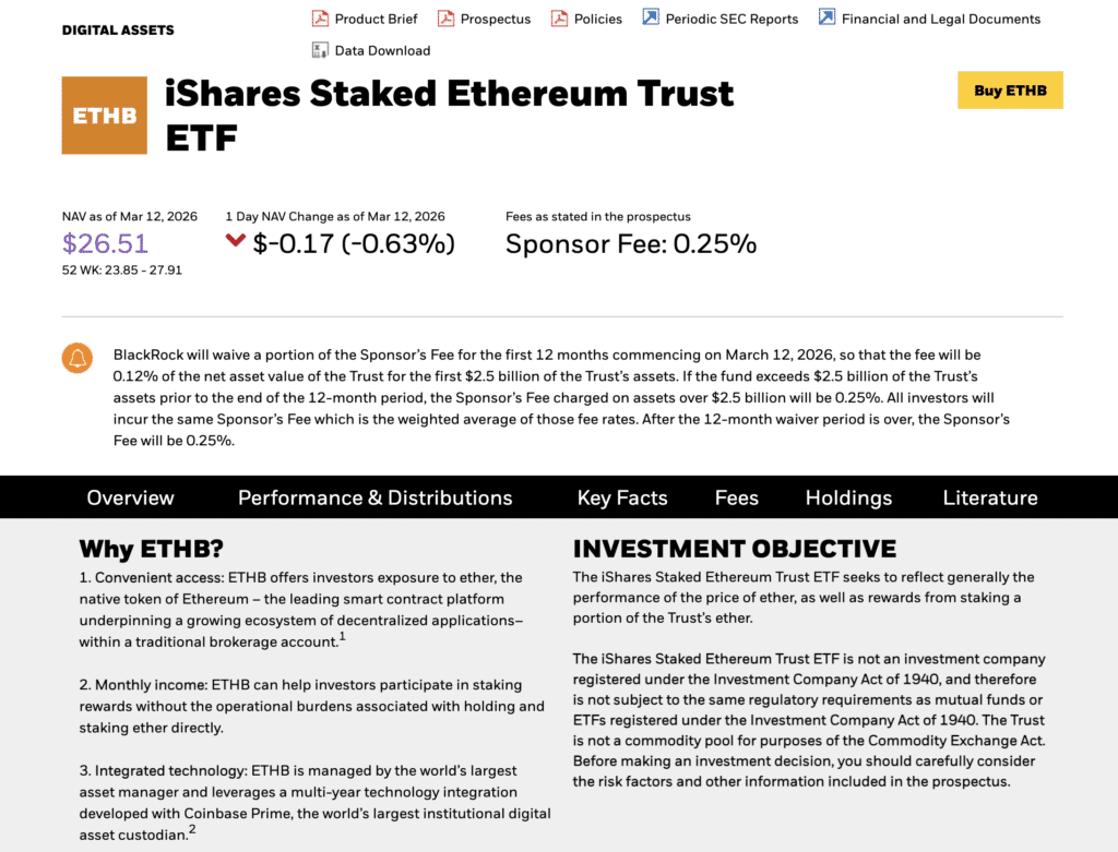 BlackRock Staked Ethereum ETF BlackRock Staked Ethereum ETF official BlackRock page
