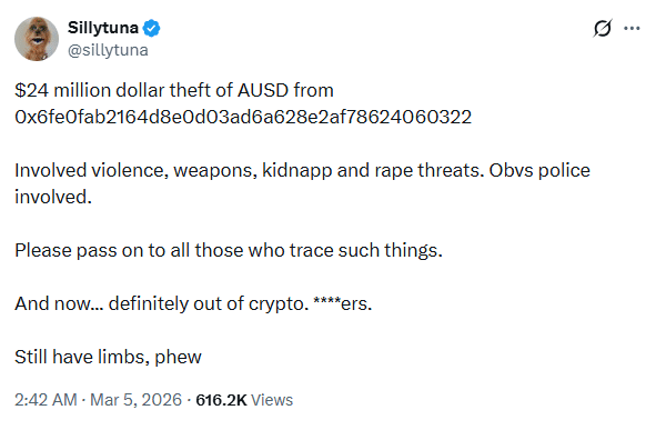 $24M Lost in Crypto Wrench Attack on Avalanche as Trader Reports Violent Threats 8 Crypto Wrench Attack