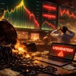 Krypto-Liquidationen erreichen 1,84 Milliarden Dollar, während BTC, ETH, SOL und DOGE nachgeben