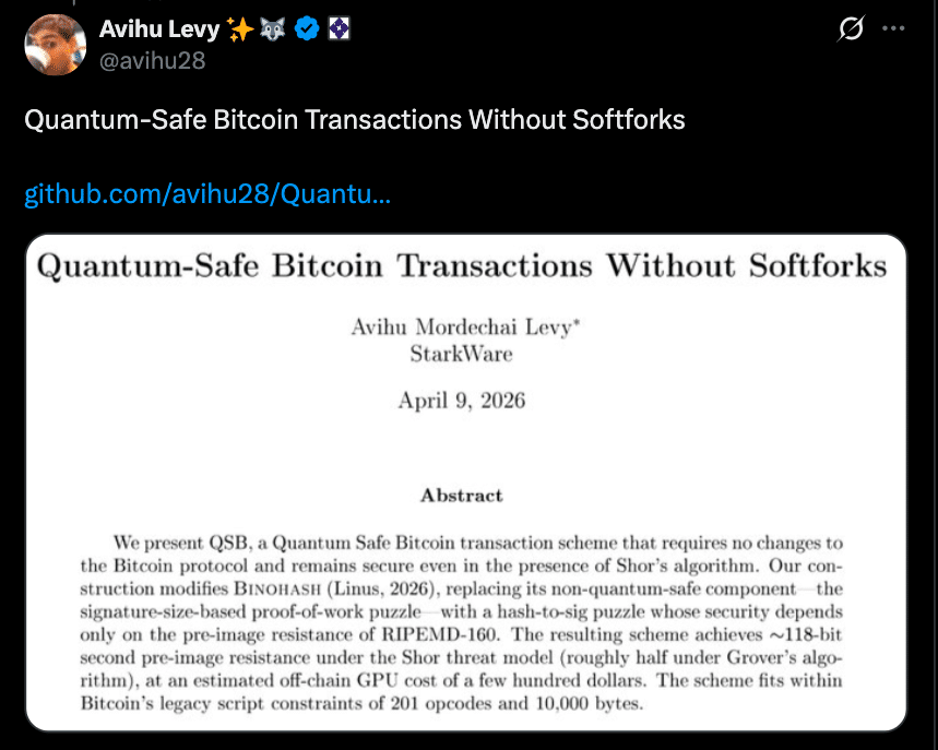 Bitcoin Quantum-Safe Proposal Introduces QSB Without Network Upgrade 8 Bitcoin Quantum-Safe Without Upgrade? New Proposal Sparks Debate Over Cost and Limits