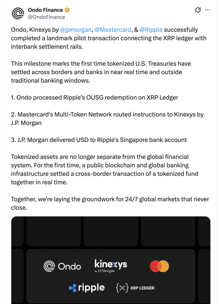 JPMorgan XRP Ledger Settlement JPMorgan XRP Ledger Settlement boosts XRPL tokenized Treasury growth in 2026.