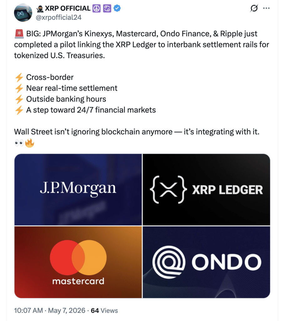 JPMorgan XRP Ledger Settlement JPMorgan XRP Ledger Settlement boosts XRPL adoption in 2026.