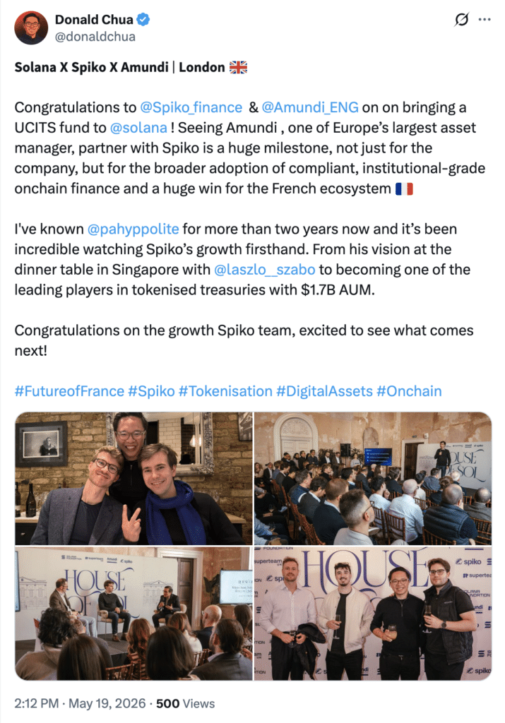 Amundi Solana UCITS Fund Amundi Solana UCITS Fund: Spiko–Solana update shared.