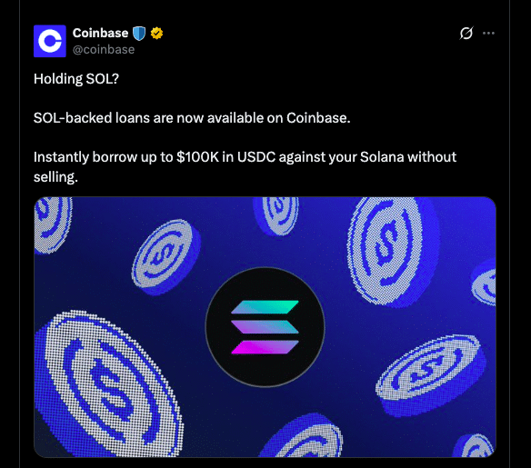Solana News: Coinbase Adds SOL as Loan Collateral With Bitcoin and Ethereum 8 Coinbase Adds Solana Loan Collateral as SOL Pushes Toward $100 Breakout