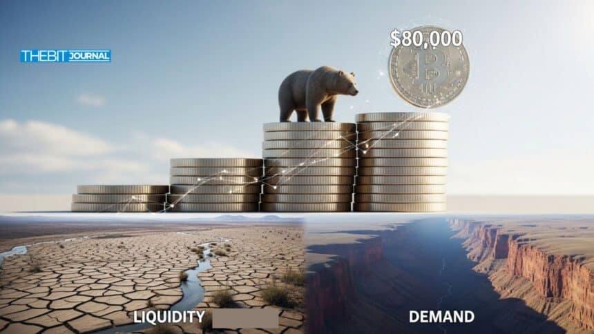Bitcoin Bearish Signal Builds Near $80K as Liquidity and Demand Diverge
