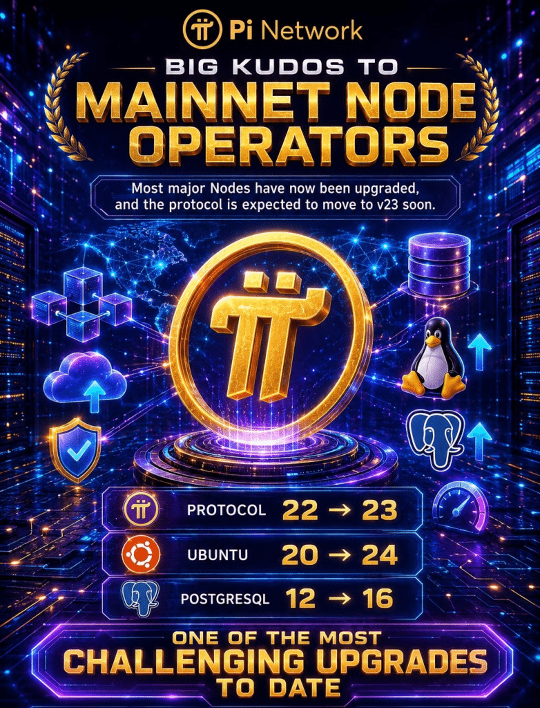 X post discussing Pi Network Protocol 23 upgrade and Mainnet progress.