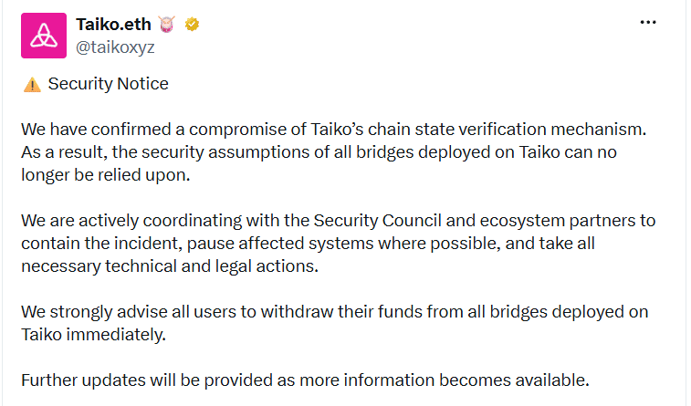 Taiko security breach