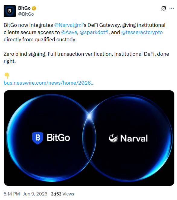 BitGo DeFi Custody Expands With Aave, Spark and Tesseract Support 8 BitGo DeFi Custody