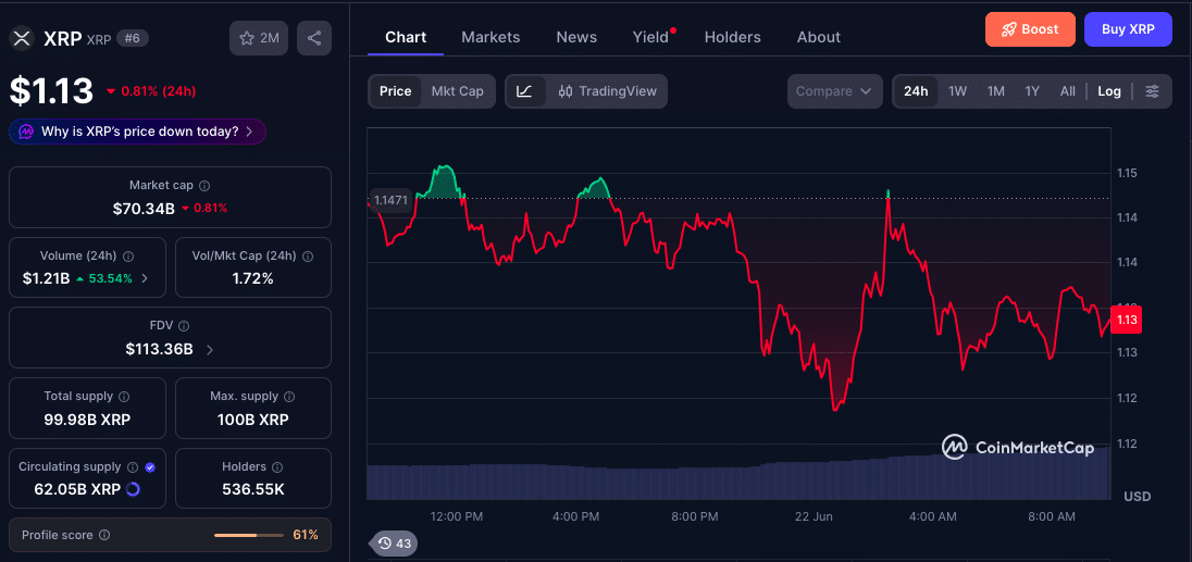 XRP Support Level Holds Firm