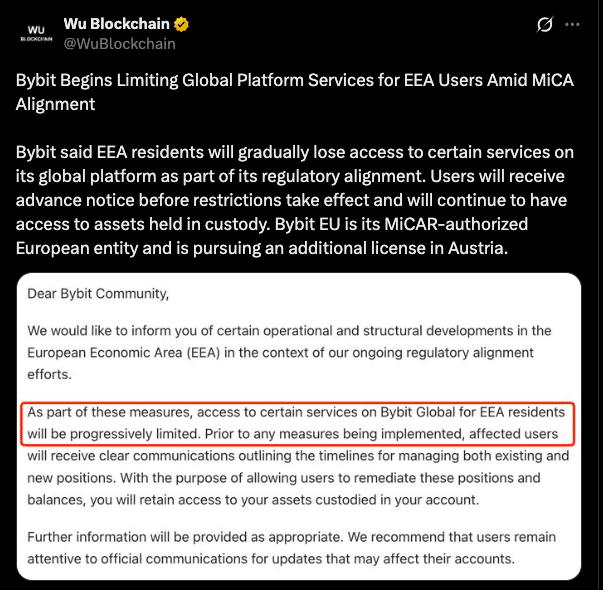Bybit MiCA Compliance Plan