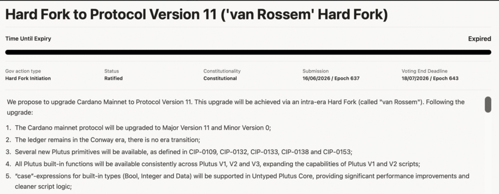 Cardano Hard Fork Launches Protocol Version 11 in Historic 2026 Upgrade 10 Cardano Hard Fork enables first fully onchain upgrade.
