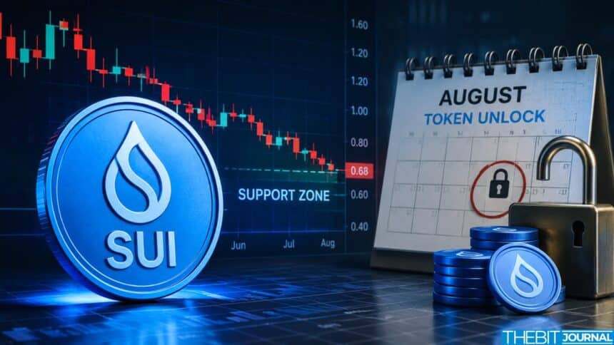 SUI Price Tests Support Ahead of August Token Unlock