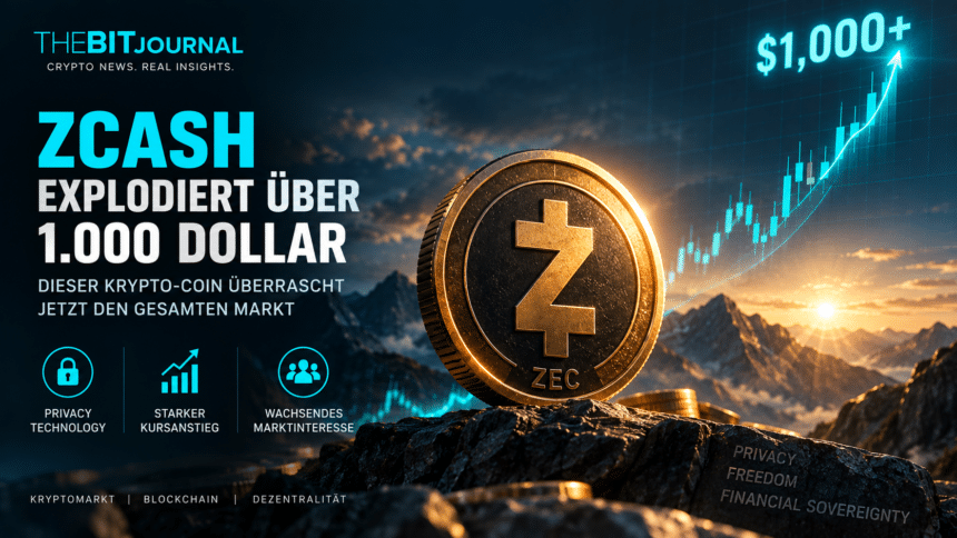 Zcash ZEC steigt über 1.000 US-Dollar und sorgt für starke Bewegung am Kryptomarkt