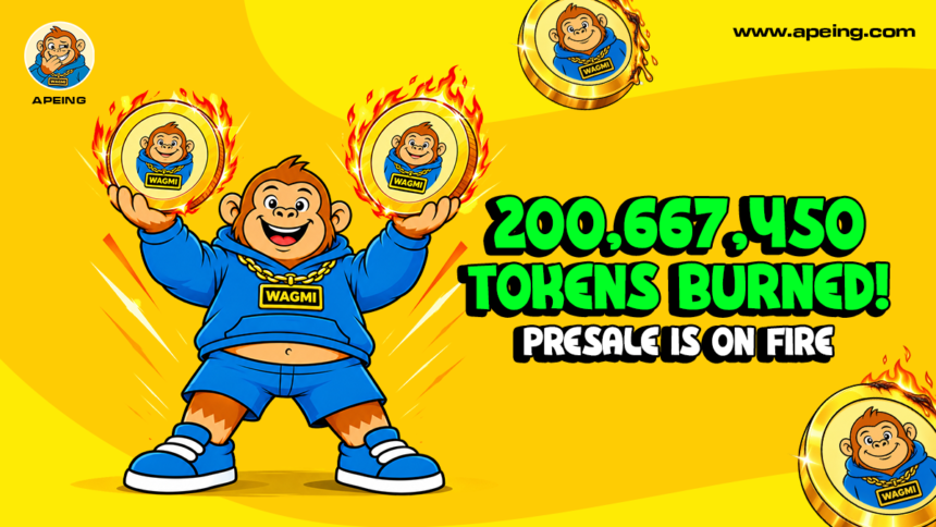 Apeing’s 200M+ $APEING Burn Puts the Best Crypto Presale in the Spotlight as HYPE Eyes U.S. Perps, and ADA Tests $0.19 7 Apeing