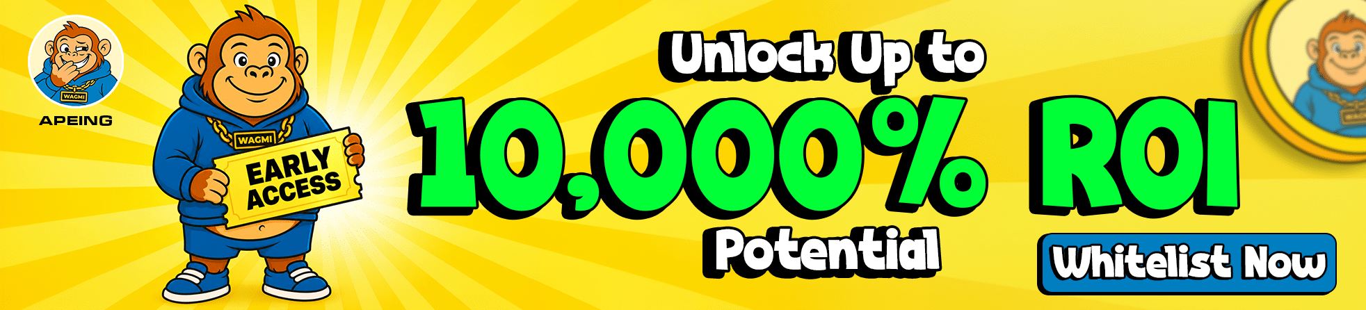 Regret Missing BRETT and Fartcoin’s Early Runs? Apeing Could Make the Next Top Meme Coins Story With 100x Potential 10 Apeing