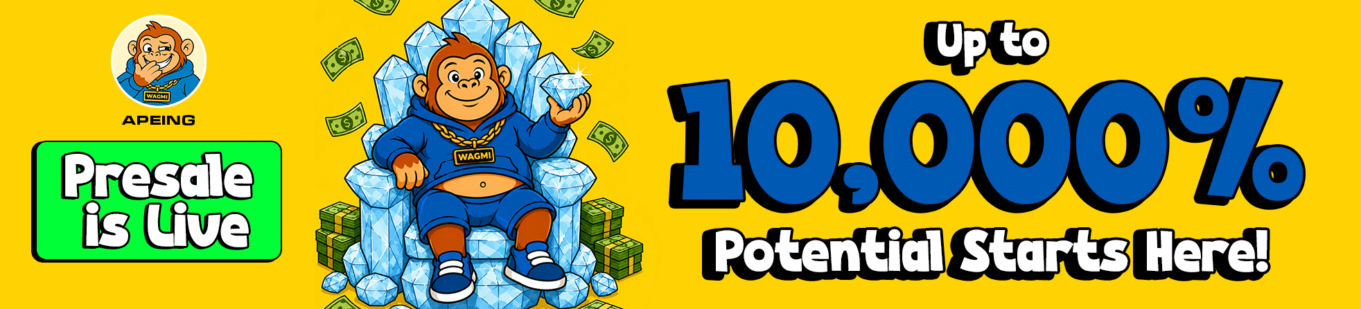 From $0.0004 to $0.01? Top Meme Coin to Buy: Apeing Sparks 100x Crypto Buzz as Dogecoin and Fartcoin Move 4 Apeing