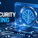 TBJ conceptual illustration: browser window represented by blue glass, magnifying lens and secure circuit board