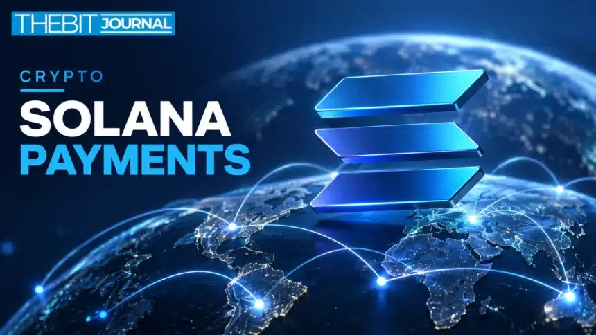 Solana Foundation Names Strategy and Payments Leaders as Institutional Push Continues 7 TBJ conceptual illustration: abstract Solana three-bar motif on global payment network