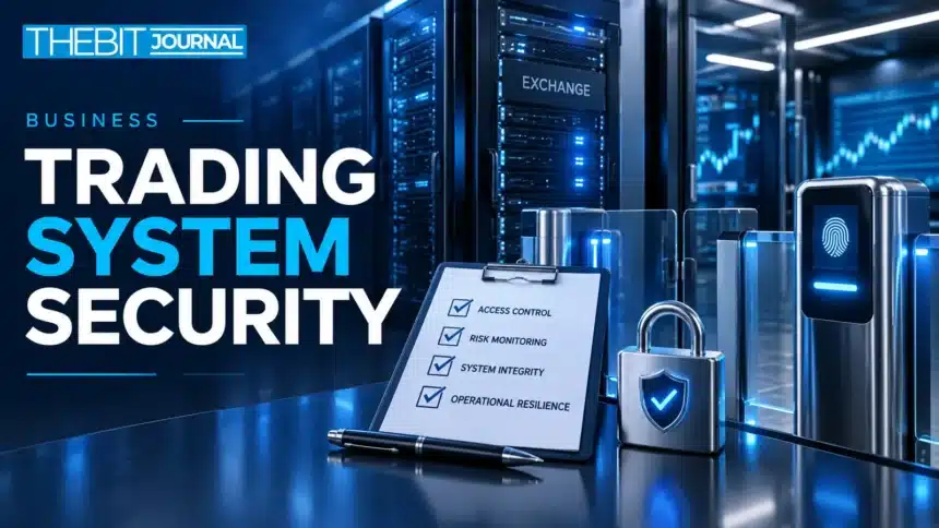 TBJ conceptual illustration: exchange server racks beside checklist and secure access gate