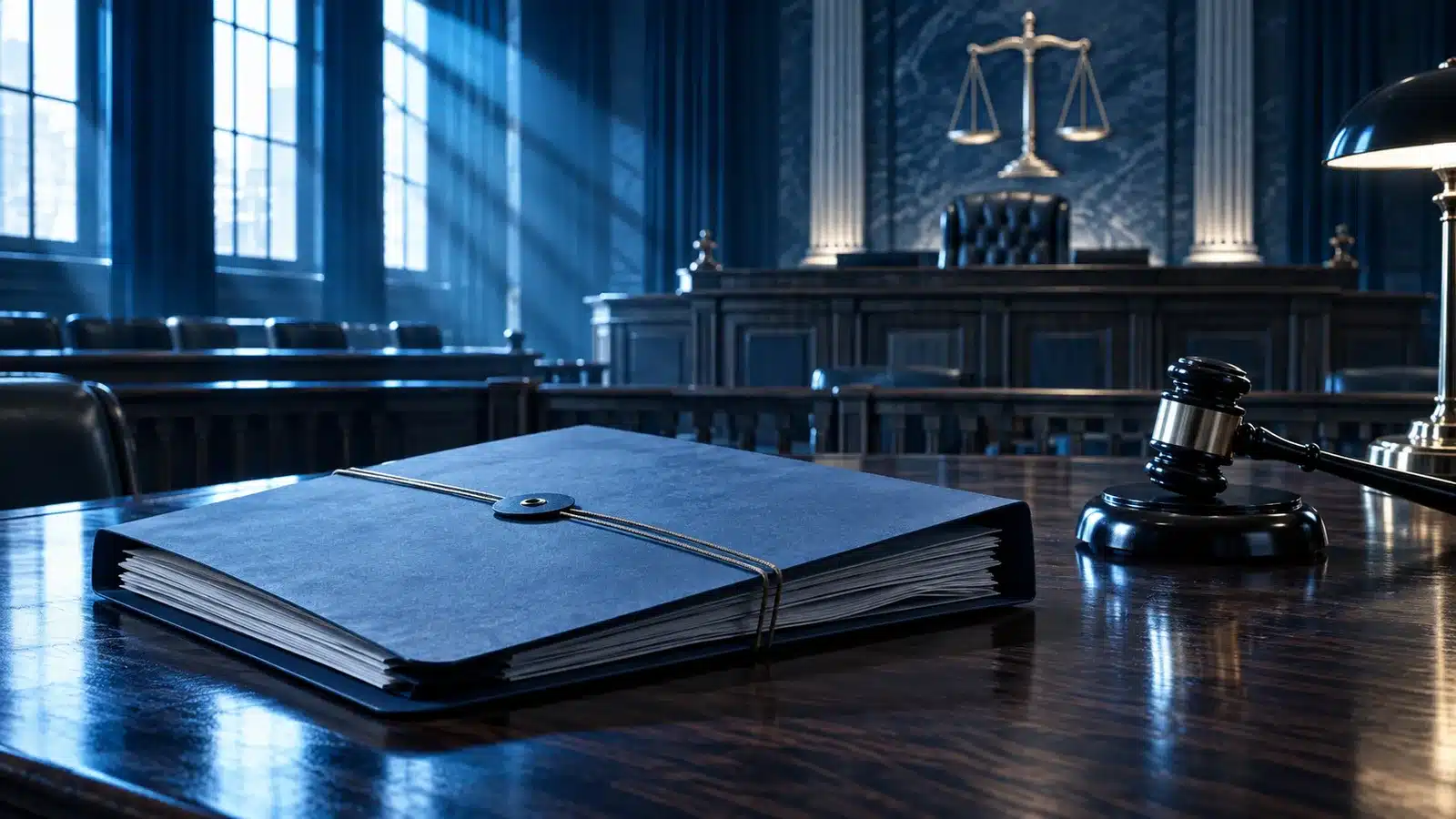 CFTC Updates Tokenized-Collateral FAQs: The Change Is About Permitted Assets and Records 8 Conceptual illustration: empty courtroom and closed evidence folder, no agency seals no people