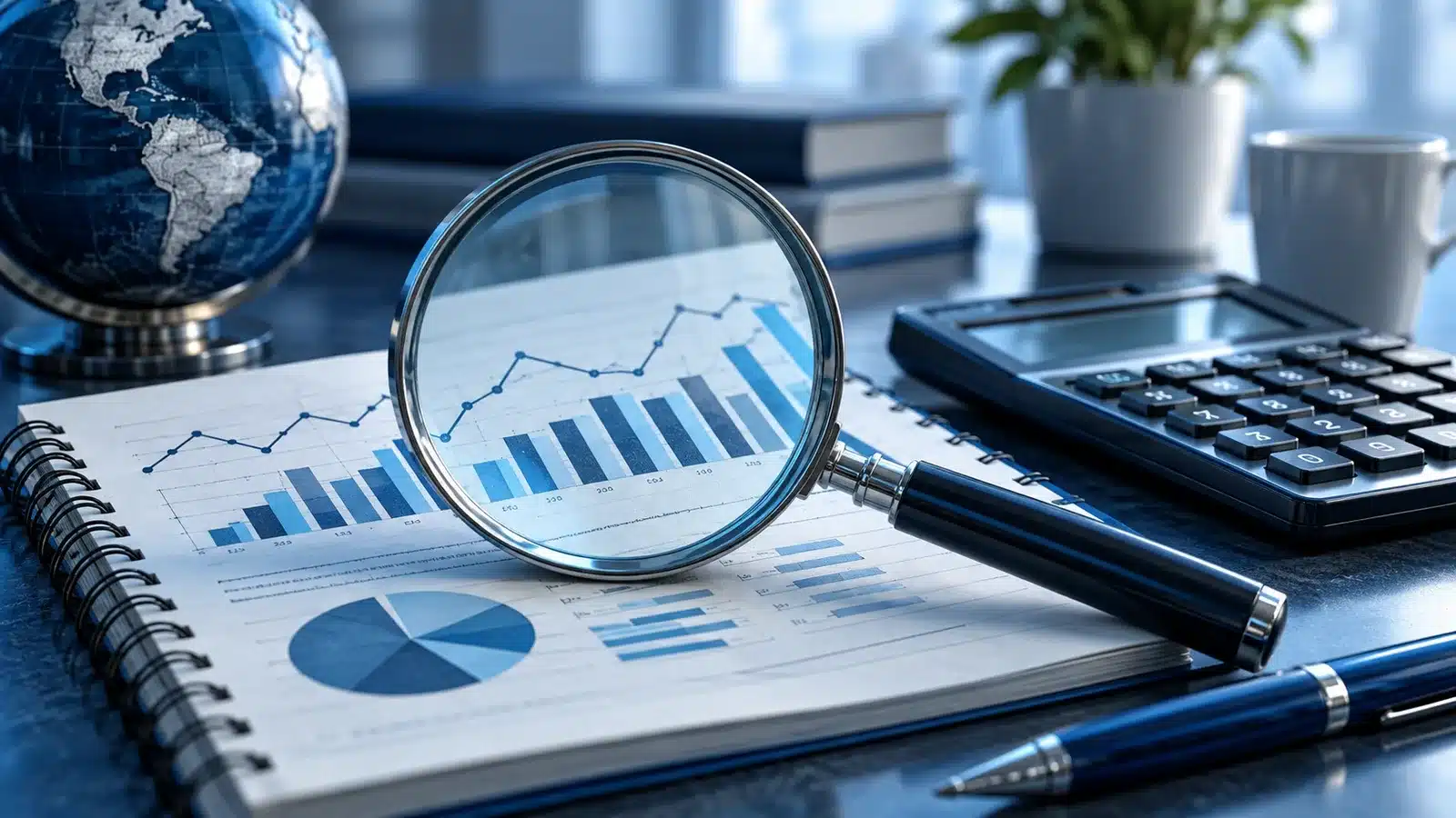 Ethereum Price Outlook: A $2,690 Reference Point and the Difference Between Yield and Return 10 Conceptual illustration: magnifying glass over financial research notebook and calculator, neutral risk analysis