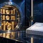 Bitcoin vault beside corporate financing documents