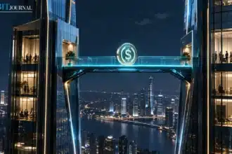Stablecoin bridge connecting two financial institutions